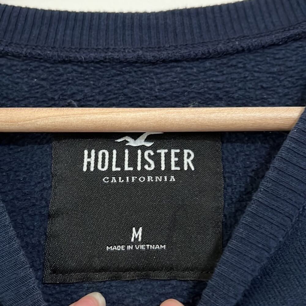 Hollister Navy Blue Crop Crew Neck Sweatshirt - Picture 4 of 6